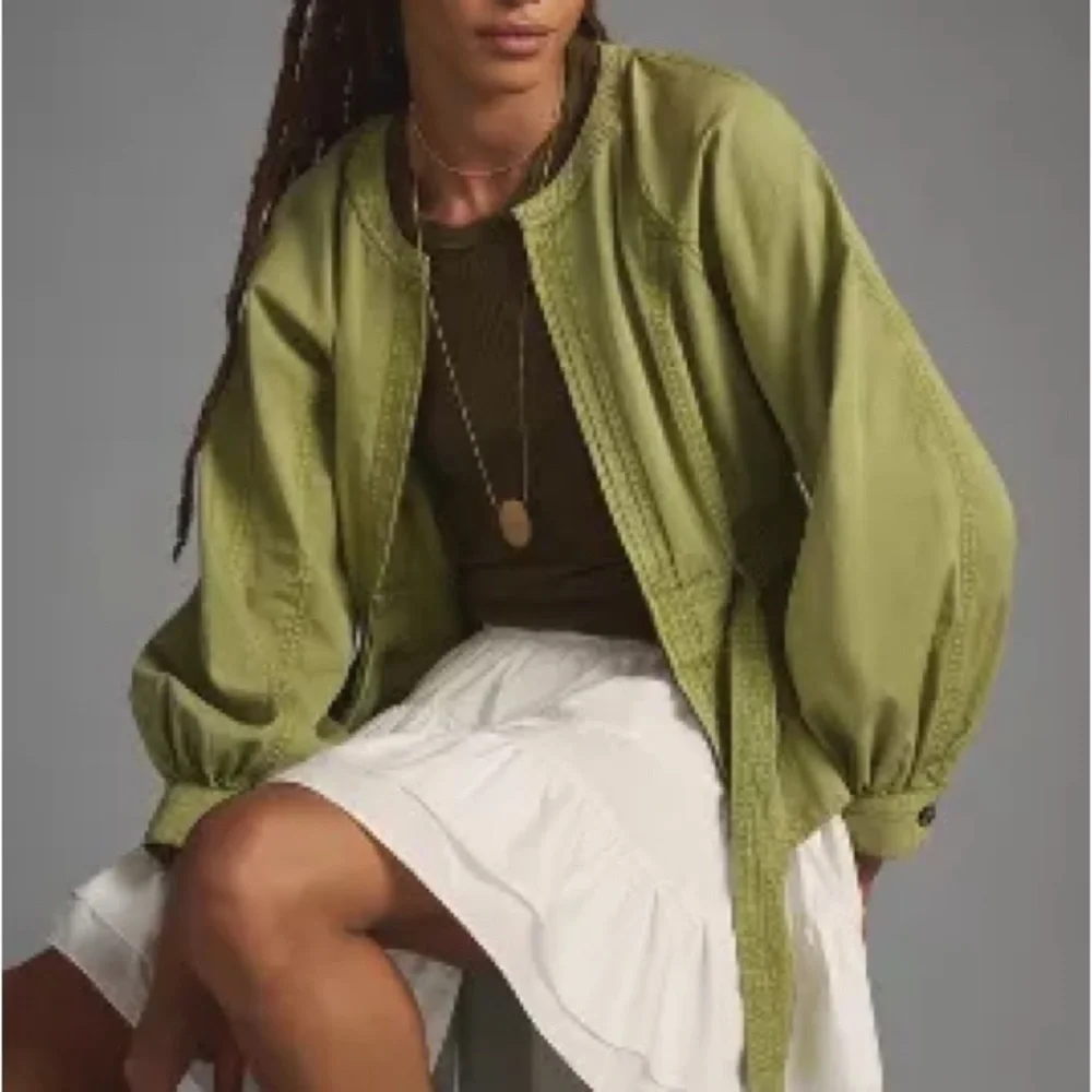 🆕 Anthropologie Belted Utility Jacket Moss Green